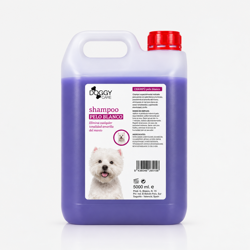 Champú para perros y gatos pelo blanco Doggycare 5000 ml